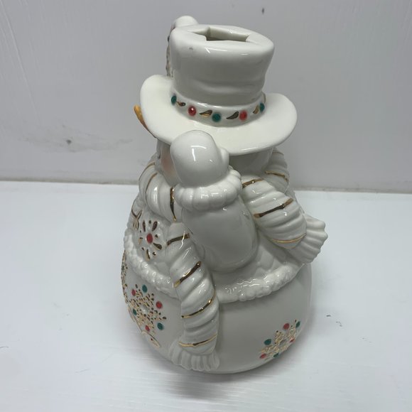 Lefton Hand Painted Ivory Santa with Gold, Red and Green - Candle Warmer - Picture 5 of 7